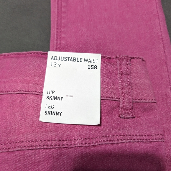 NWT Name it Girls pink Polly skinny jeans size 13 adjustable waist - Picture 7 of 11